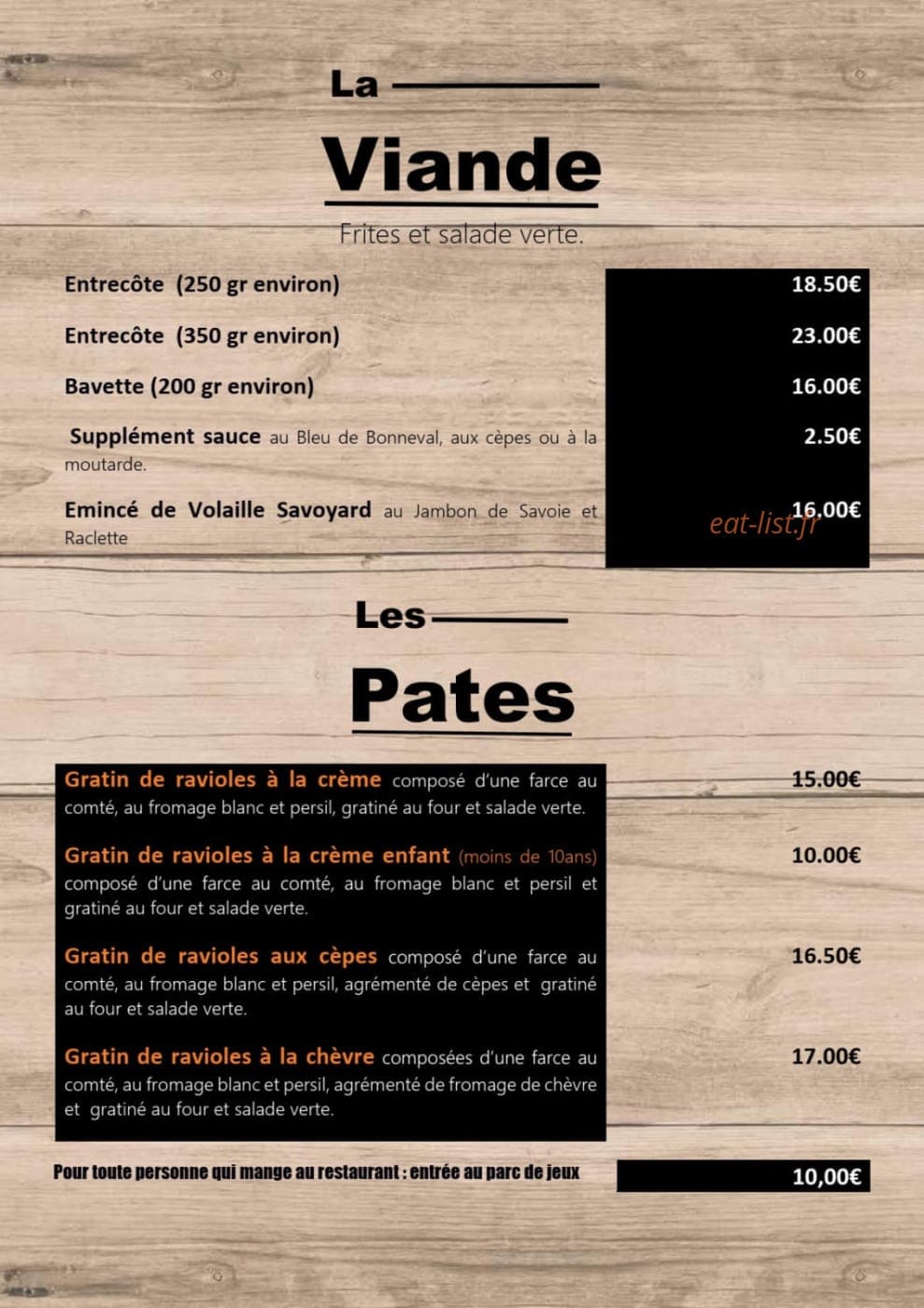 La Tete à l'Envers — carte page 2