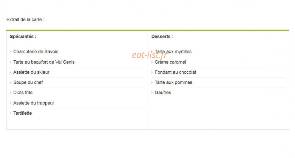 Le relais du col — carte page 1