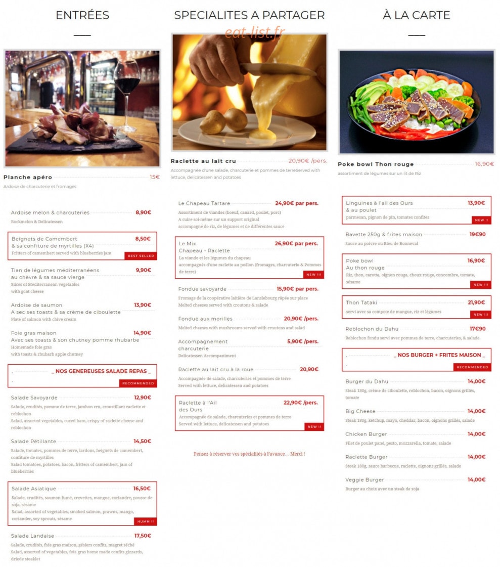 Le Dahu — carte page 1