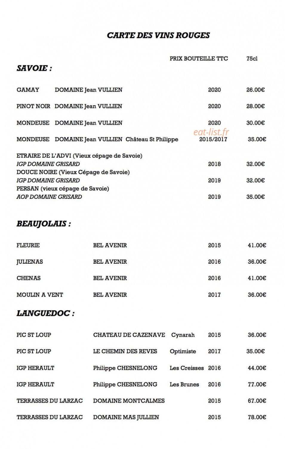 Restaurant Marius — carte page 5
