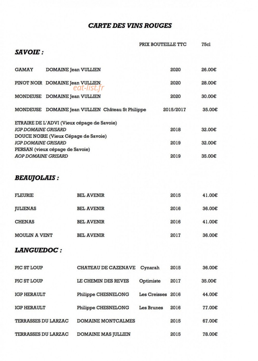 Restaurant Marius — carte page 4