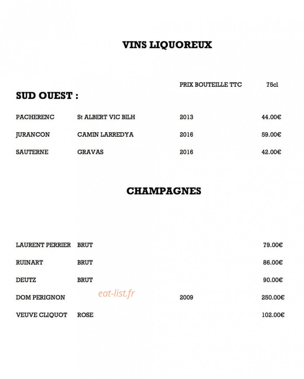 Restaurant Marius — carte page 8