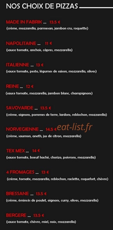 La Fabrik — carte page 3