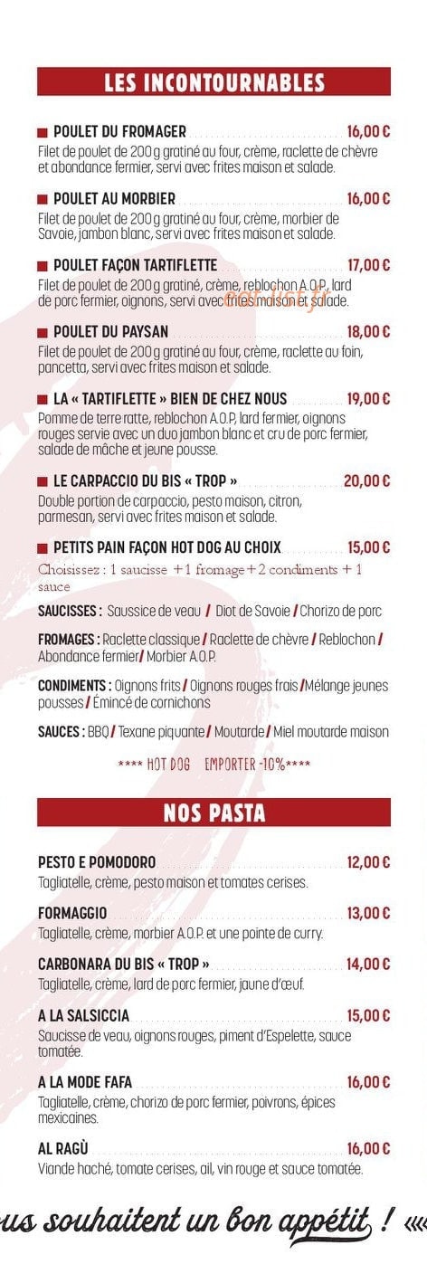 Le Bis trop Savoyard — carte page 3