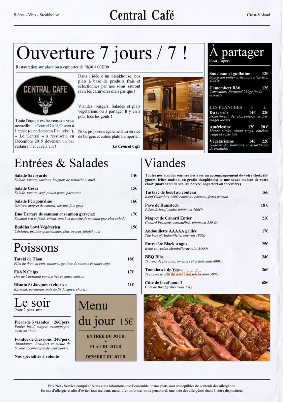 Central café — carte page 2