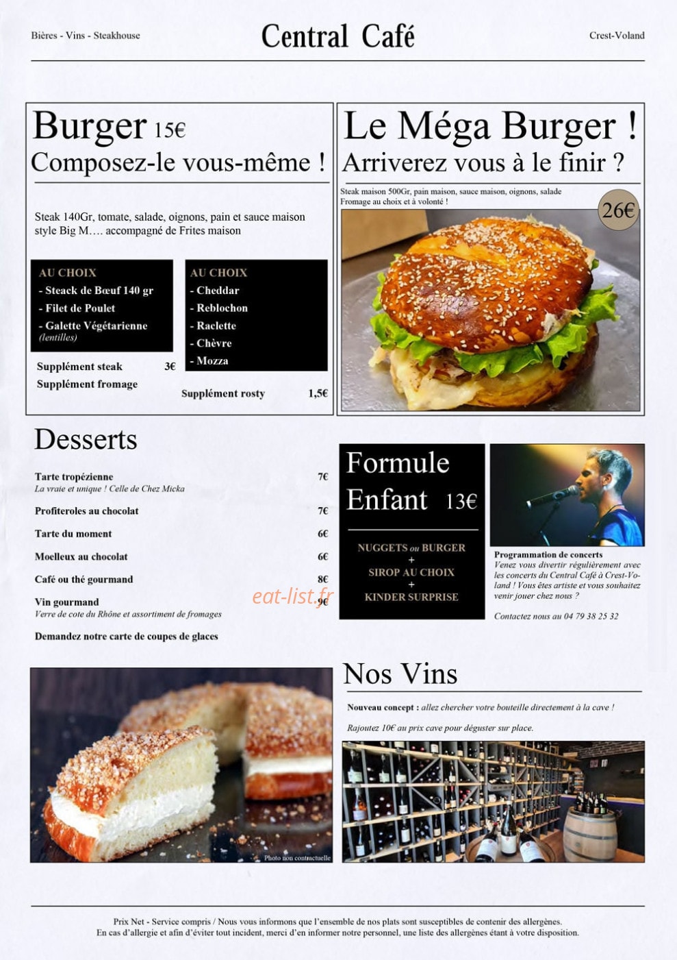 Central café — carte page 3