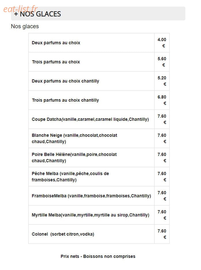 La Datcha — carte page 5