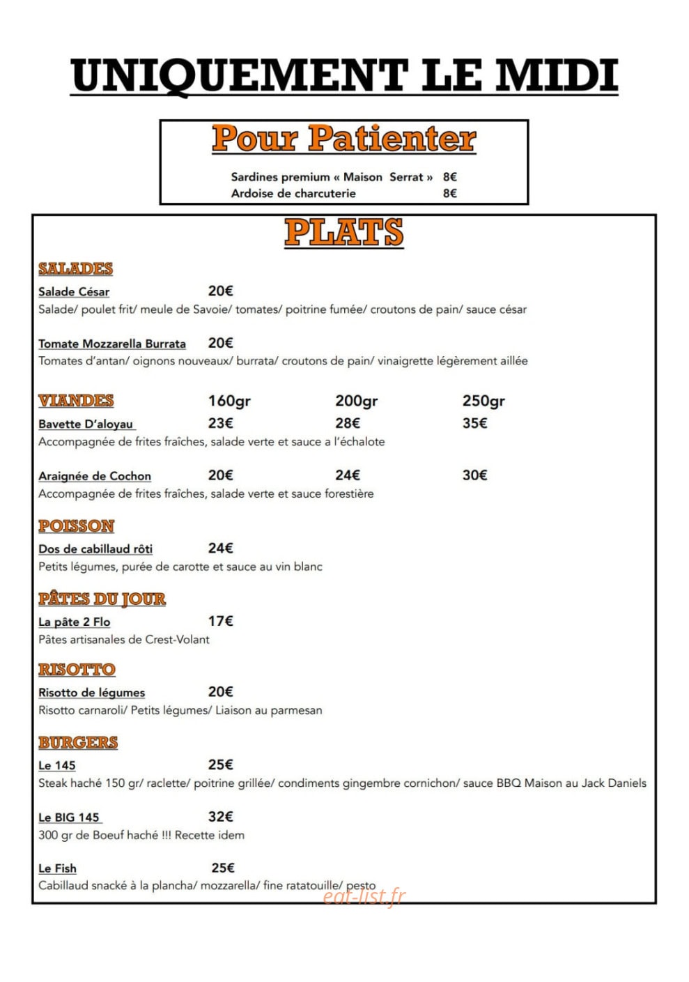 Le 145 Beef N' Beer — carte page 2