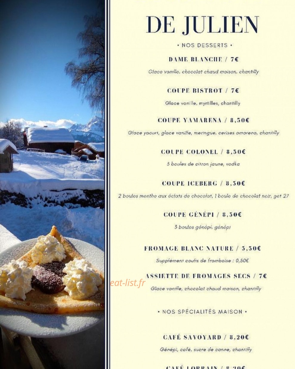 Le Bistrot de Julien — carte page 3
