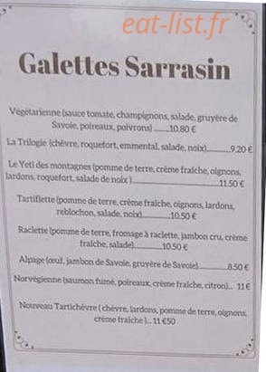 Au Délice Gourmand — carte page 1