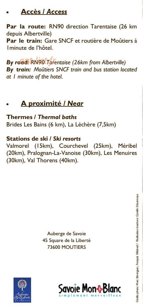Auberge de Savoie ADS — carte page 6