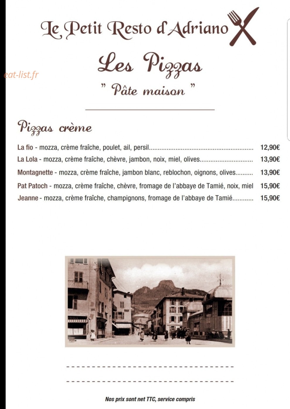 Le Petit Resto d'Adriano — carte page 1