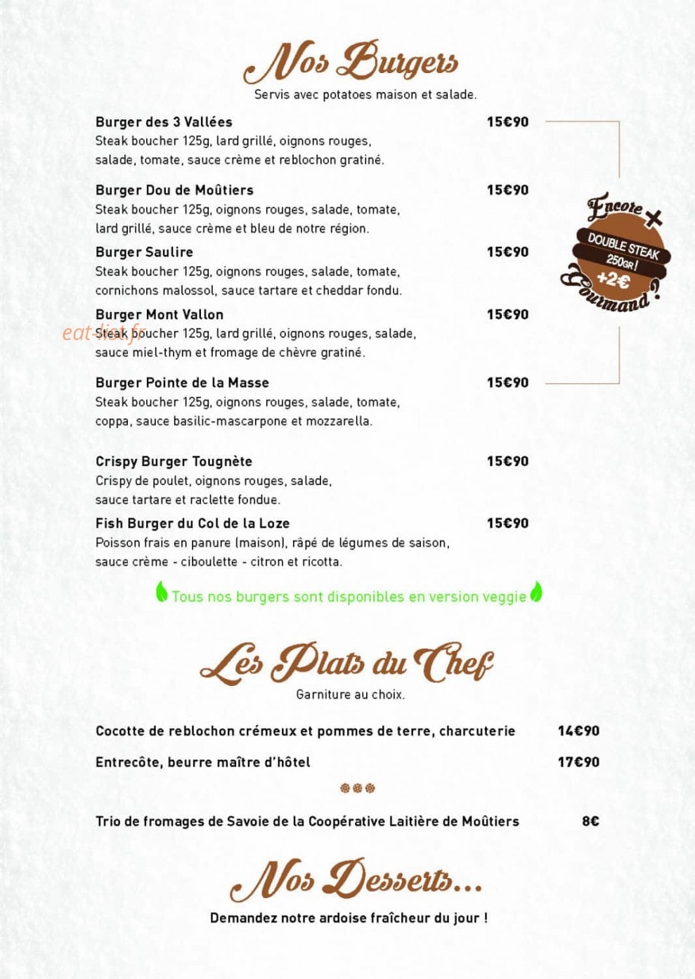 Les 3 Vallées Café — carte page 2