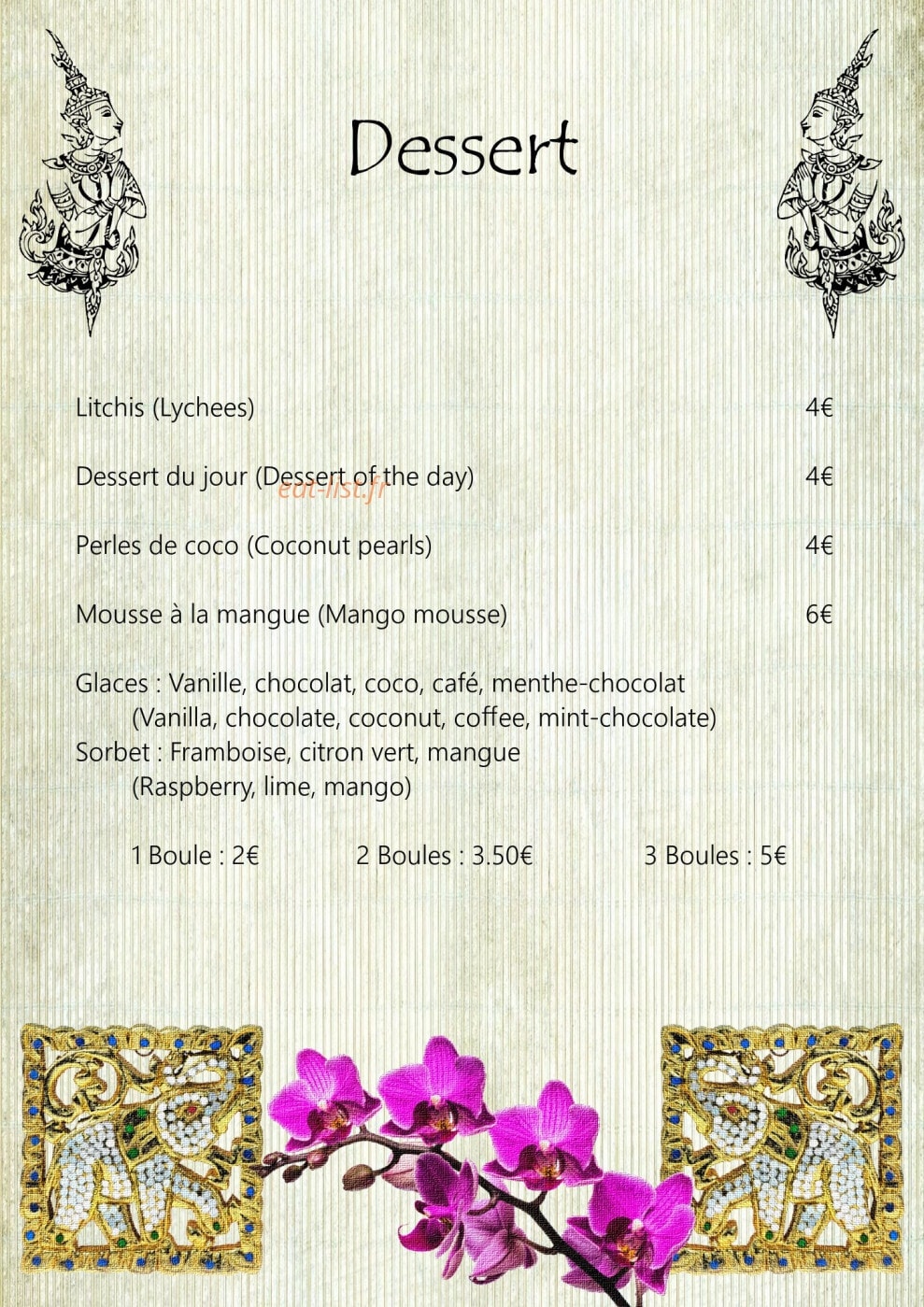 Maï Thaï — carte page 6