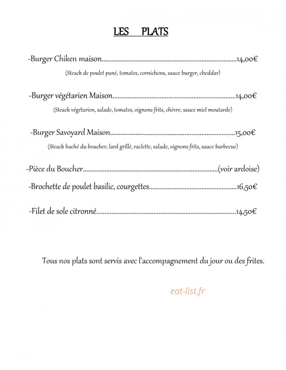 La Fruitière — carte page 4