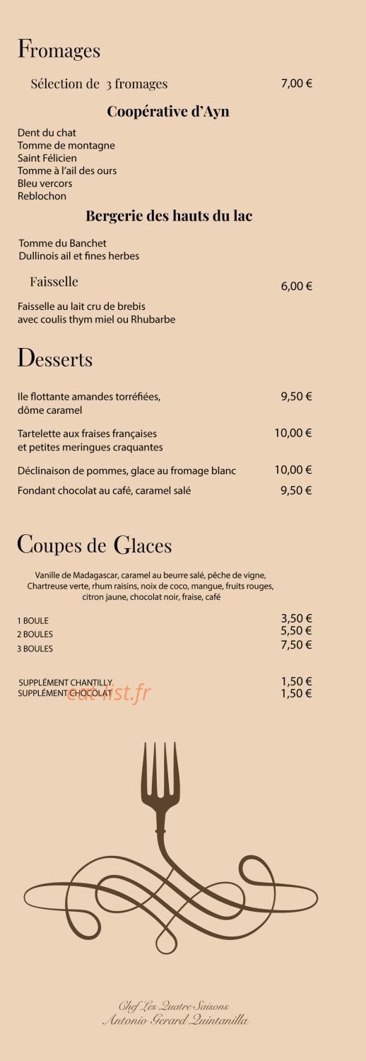 Les Quatre Saisons — carte page 2