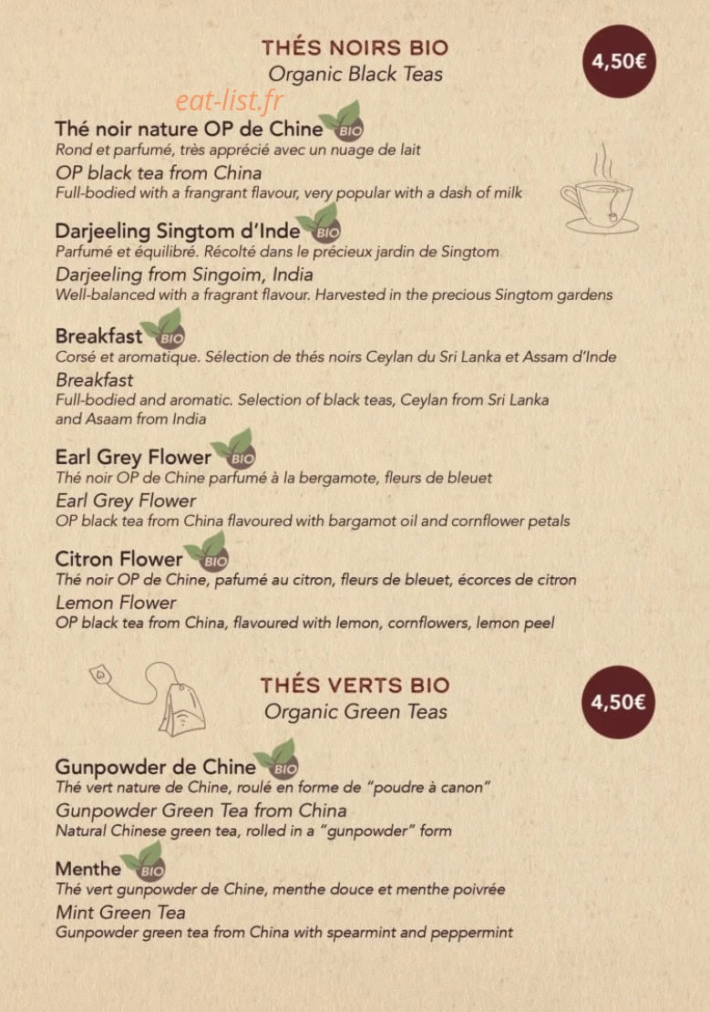 Le Bistrot 1951 — carte page 13