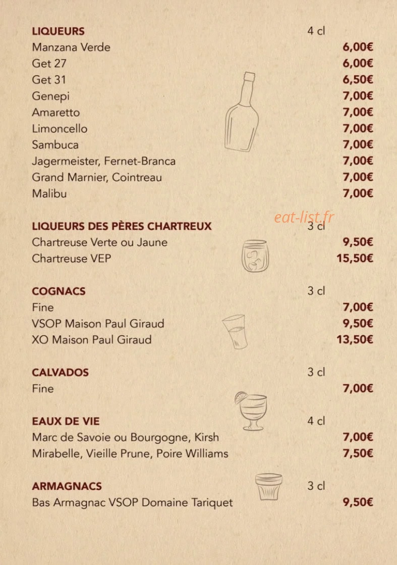 Le Bistrot 1951 — carte page 12