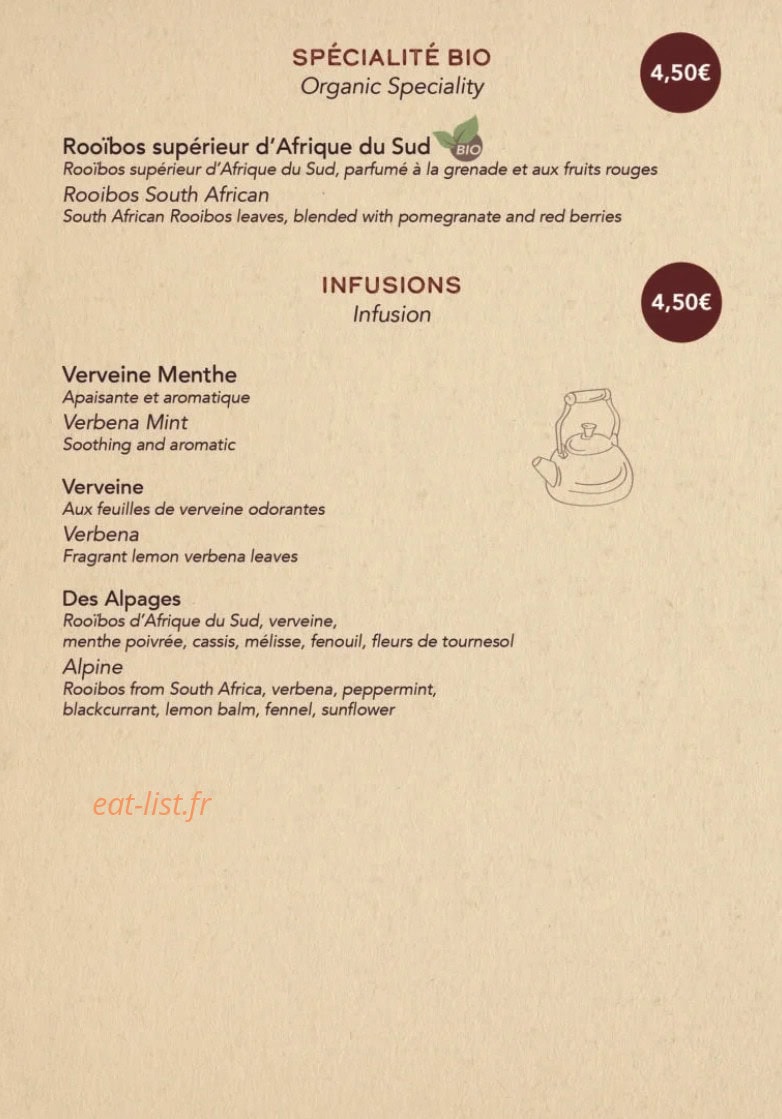 Le Bistrot 1951 — carte page 14
