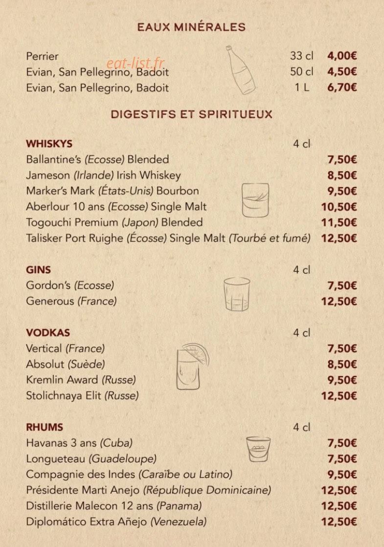 Le Bistrot 1951 — carte page 11