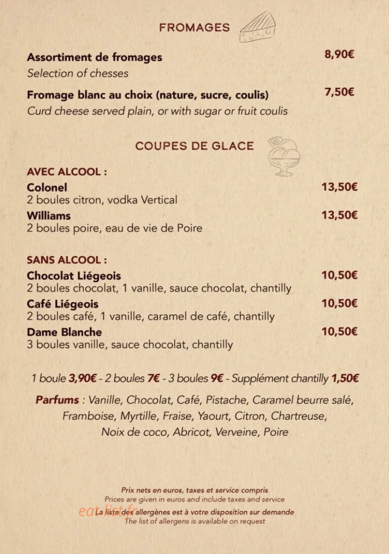Le Bistrot 1951 — carte page 5