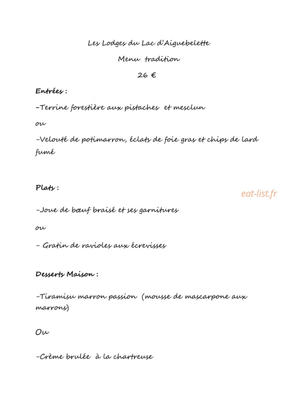 Les Lodges du Lac — carte page 2