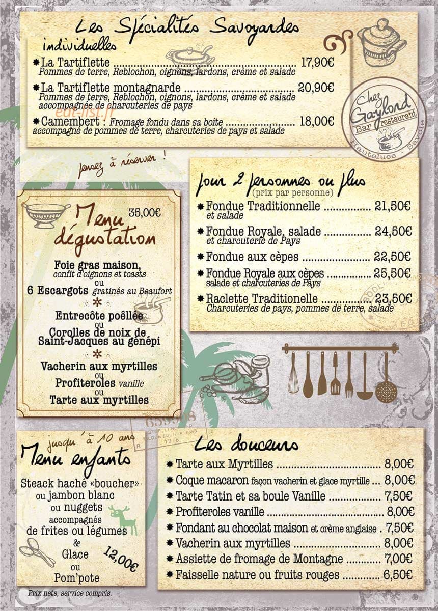 Chez Gaylord — carte page 2