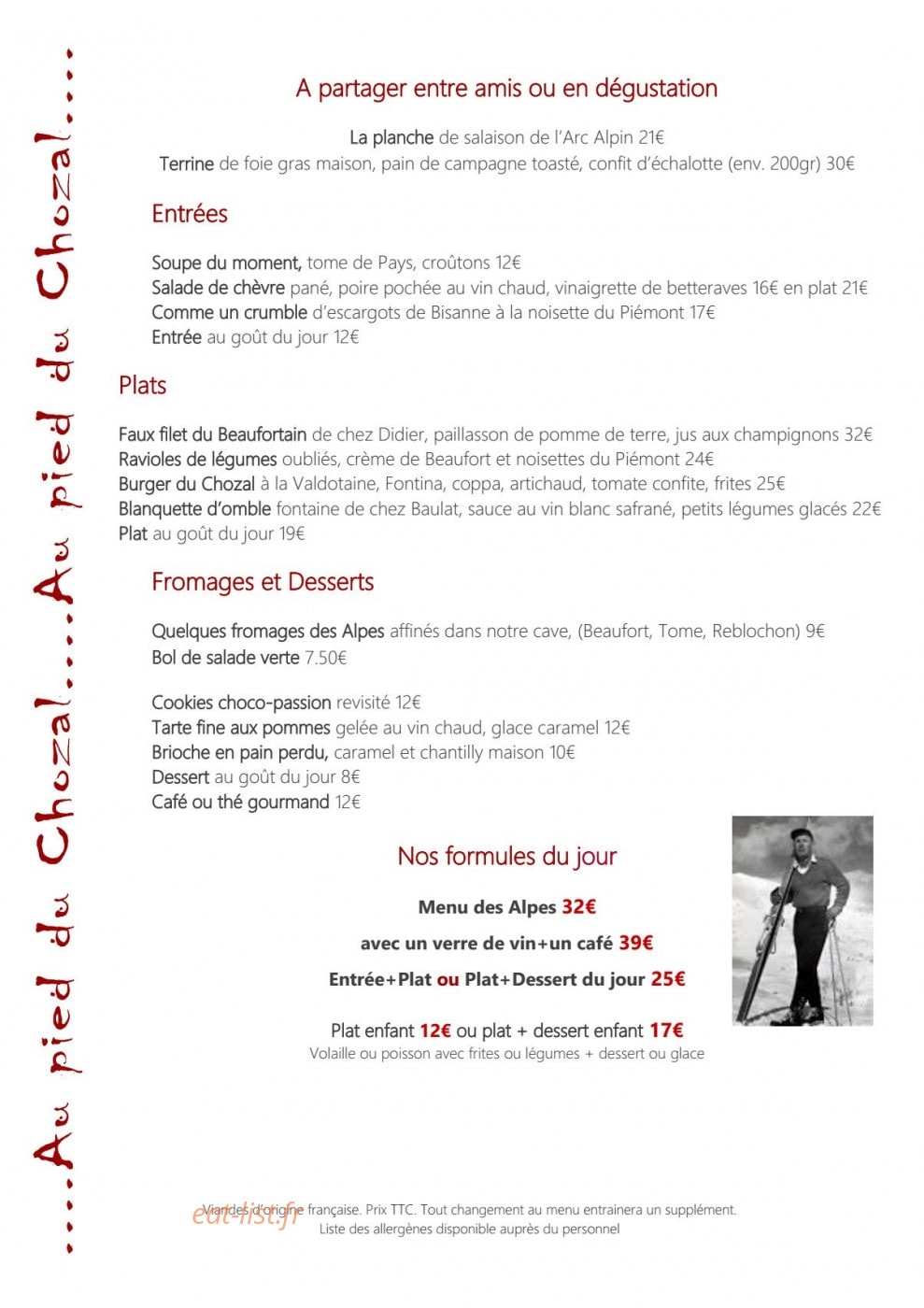 La Ferme du Chozal — carte page 1