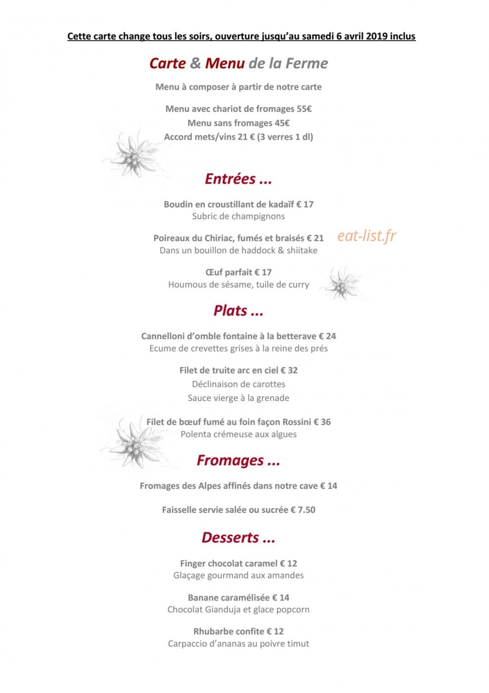 La Ferme du Chozal — carte page 3