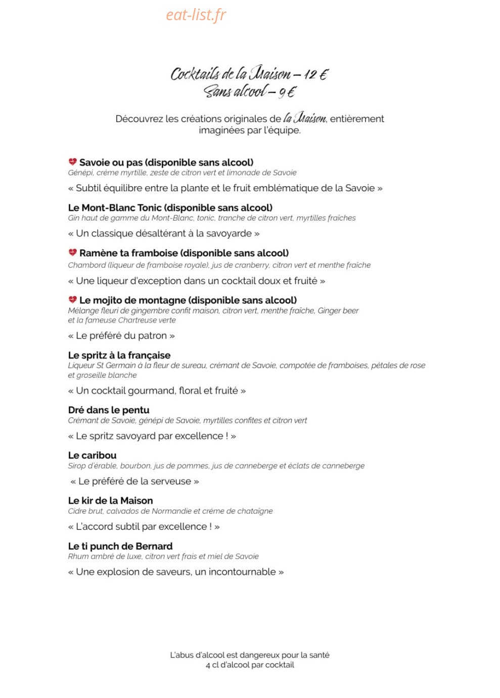 La Maison — carte page 10