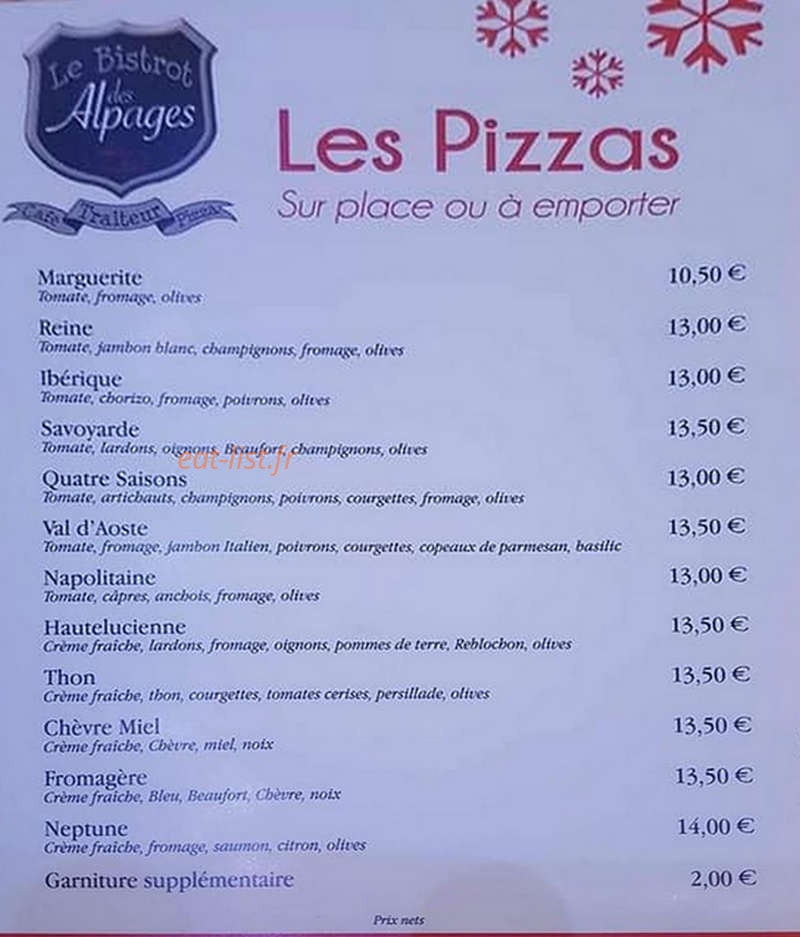 Le bistrot des alpages — carte page 2