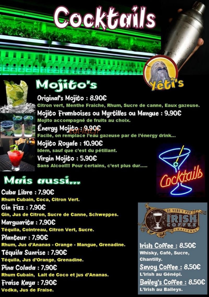 Yéti's Café — carte page 3