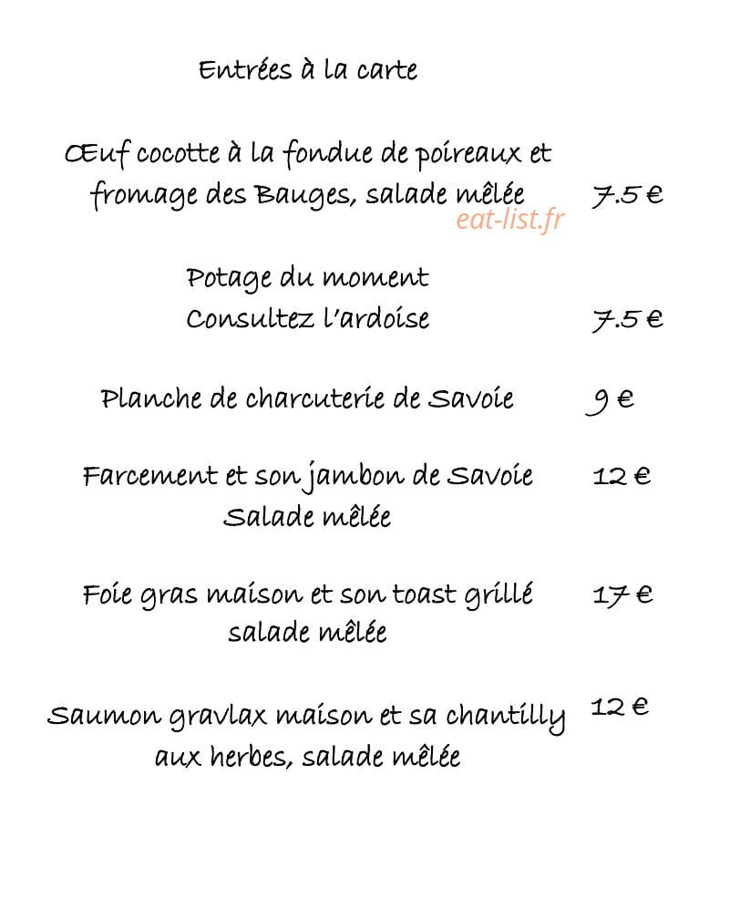 Auberge des Clarines — carte page 4