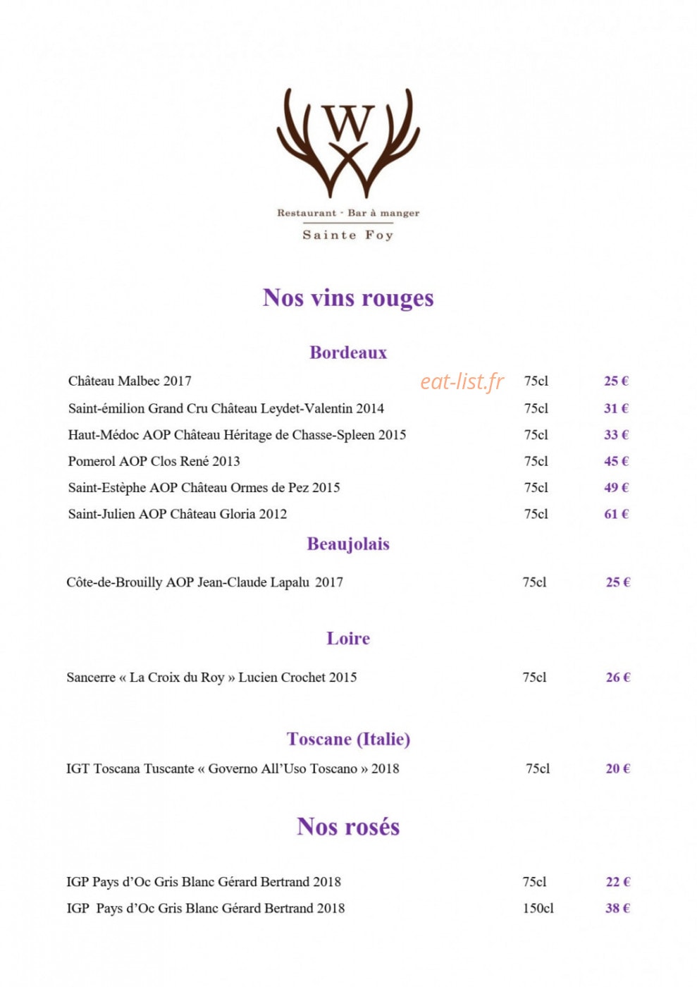 Le W — carte page 12