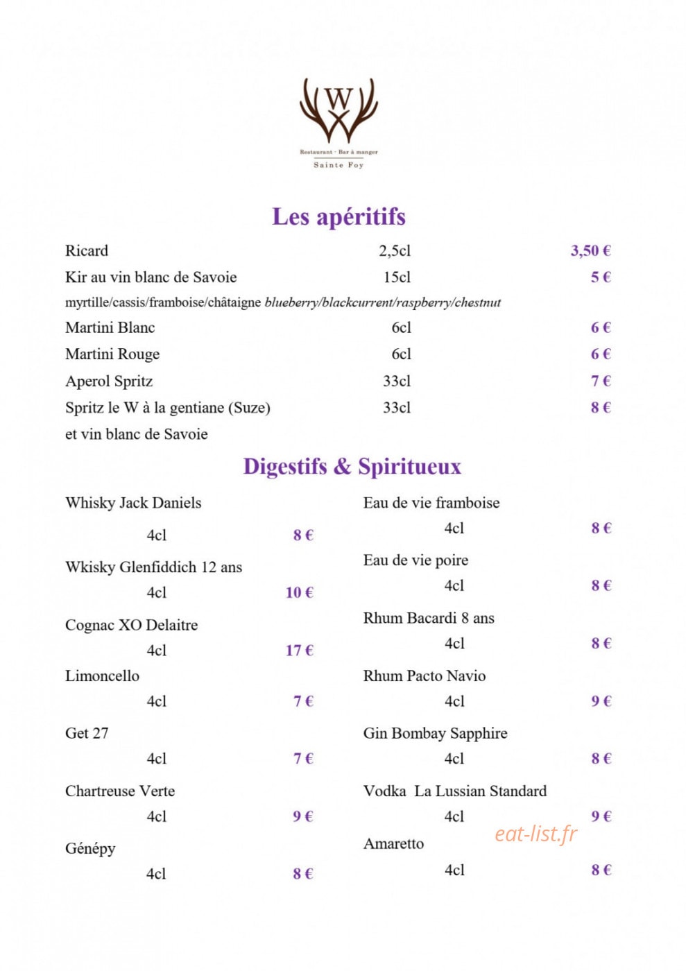 Le W — carte page 15
