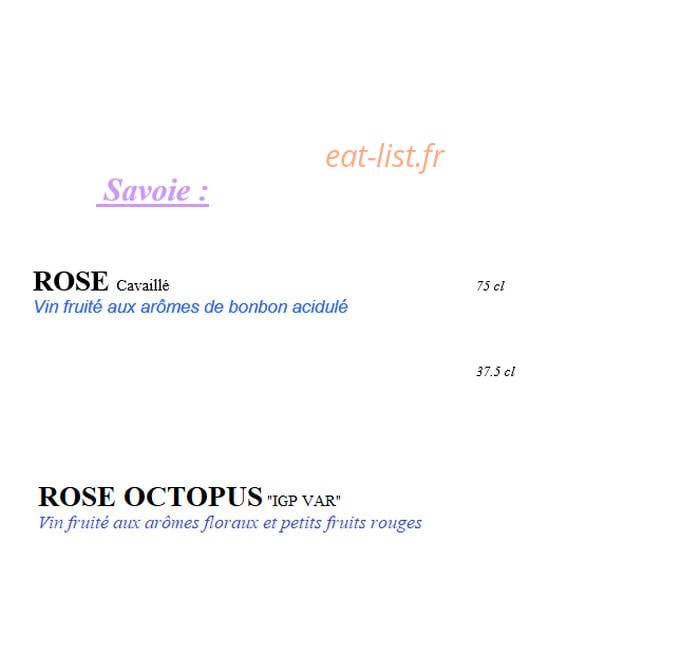 Restaurant La Ferme — carte page 16