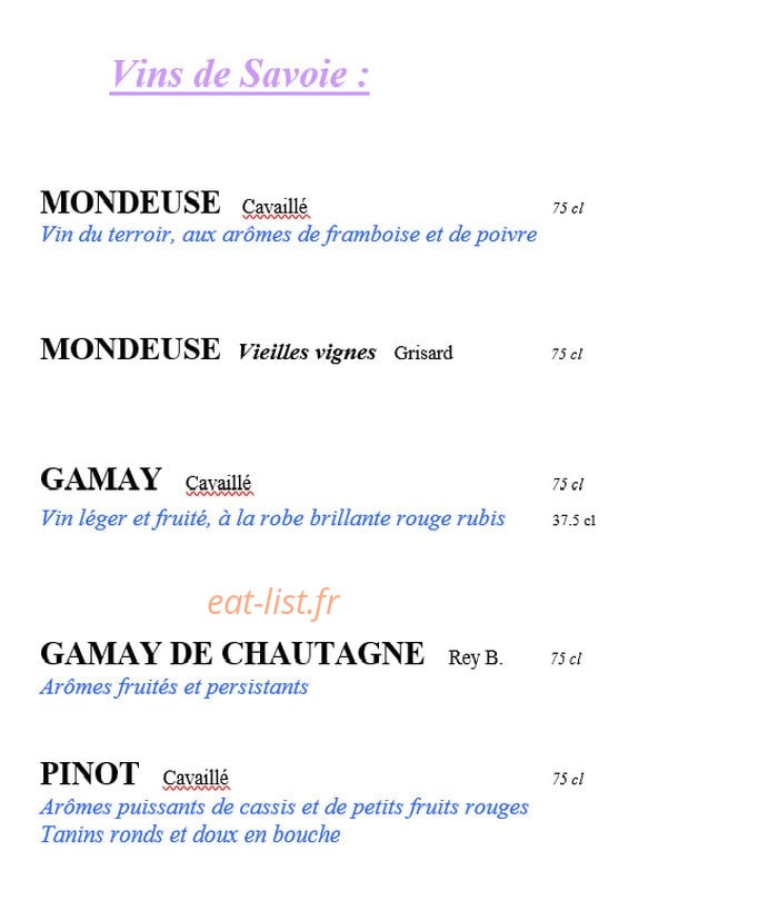 Restaurant La Ferme — carte page 12