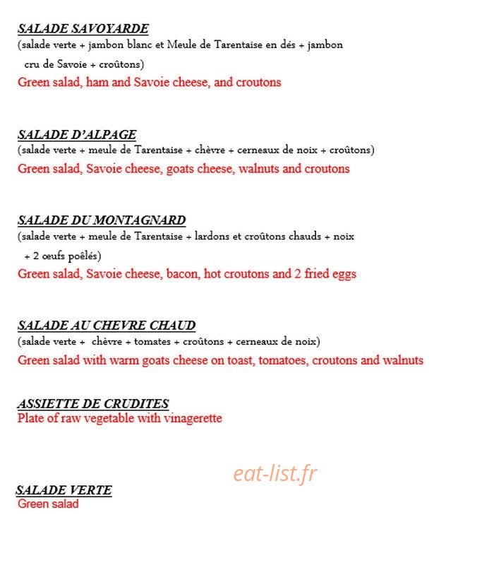 Restaurant La Ferme — carte page 2