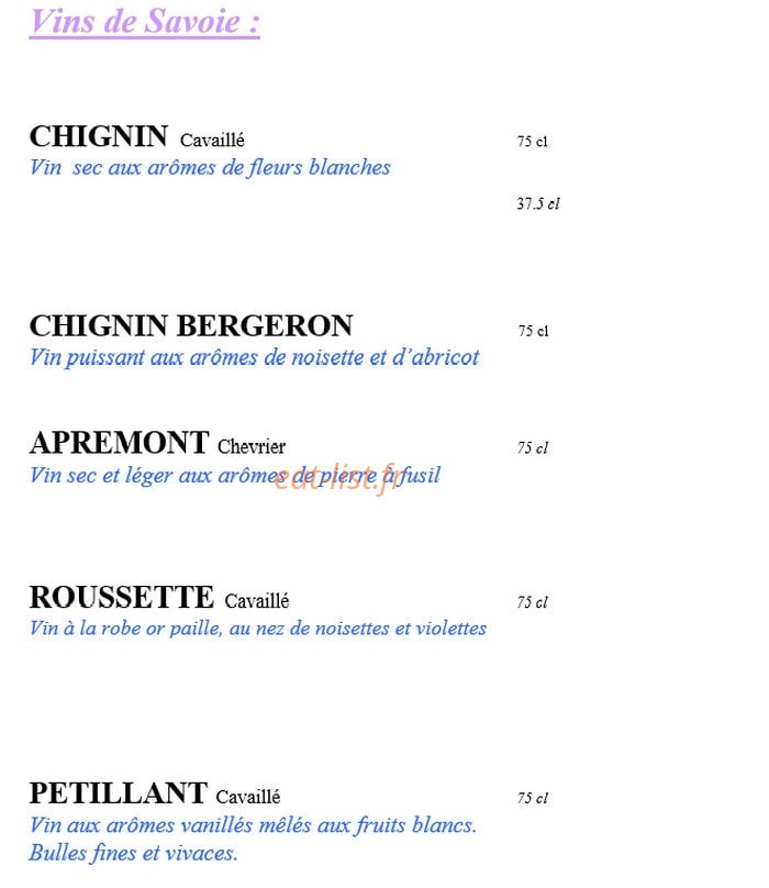 Restaurant La Ferme — carte page 15