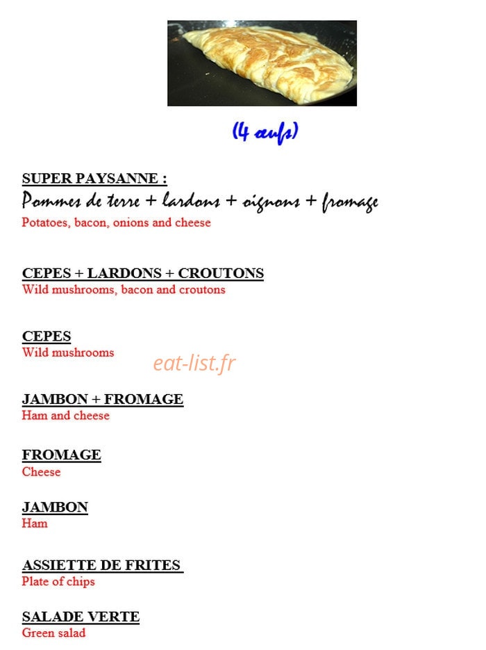 Restaurant La Ferme — carte page 3