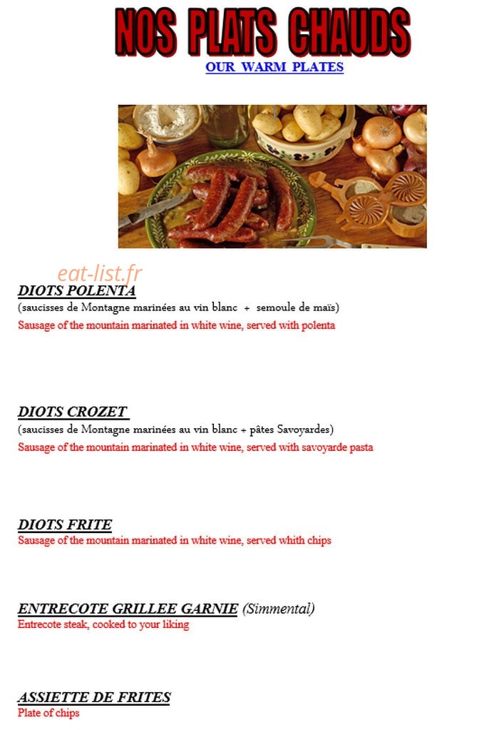 Restaurant La Ferme — carte page 4