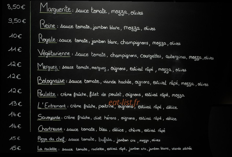 Pizza GP — carte page 1