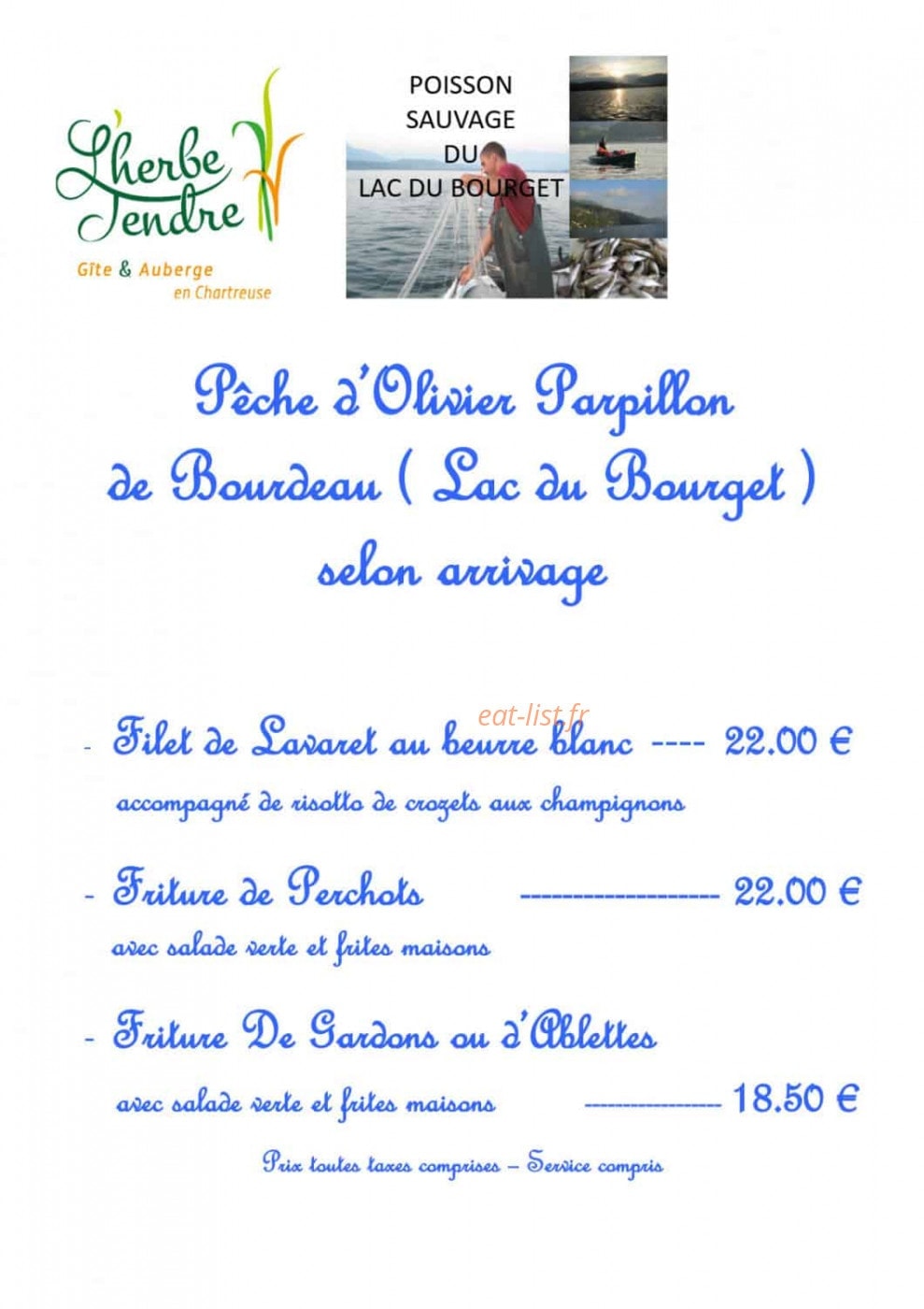 Auberge Herbe Tendre — carte page 5