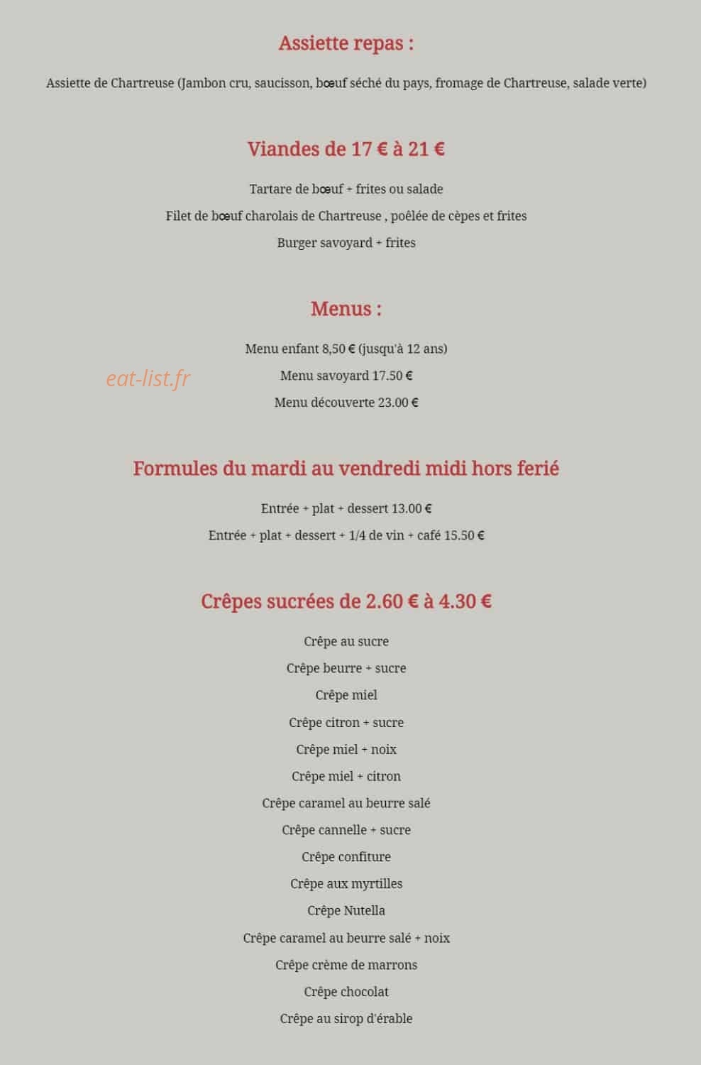 La Flambée — carte page 3