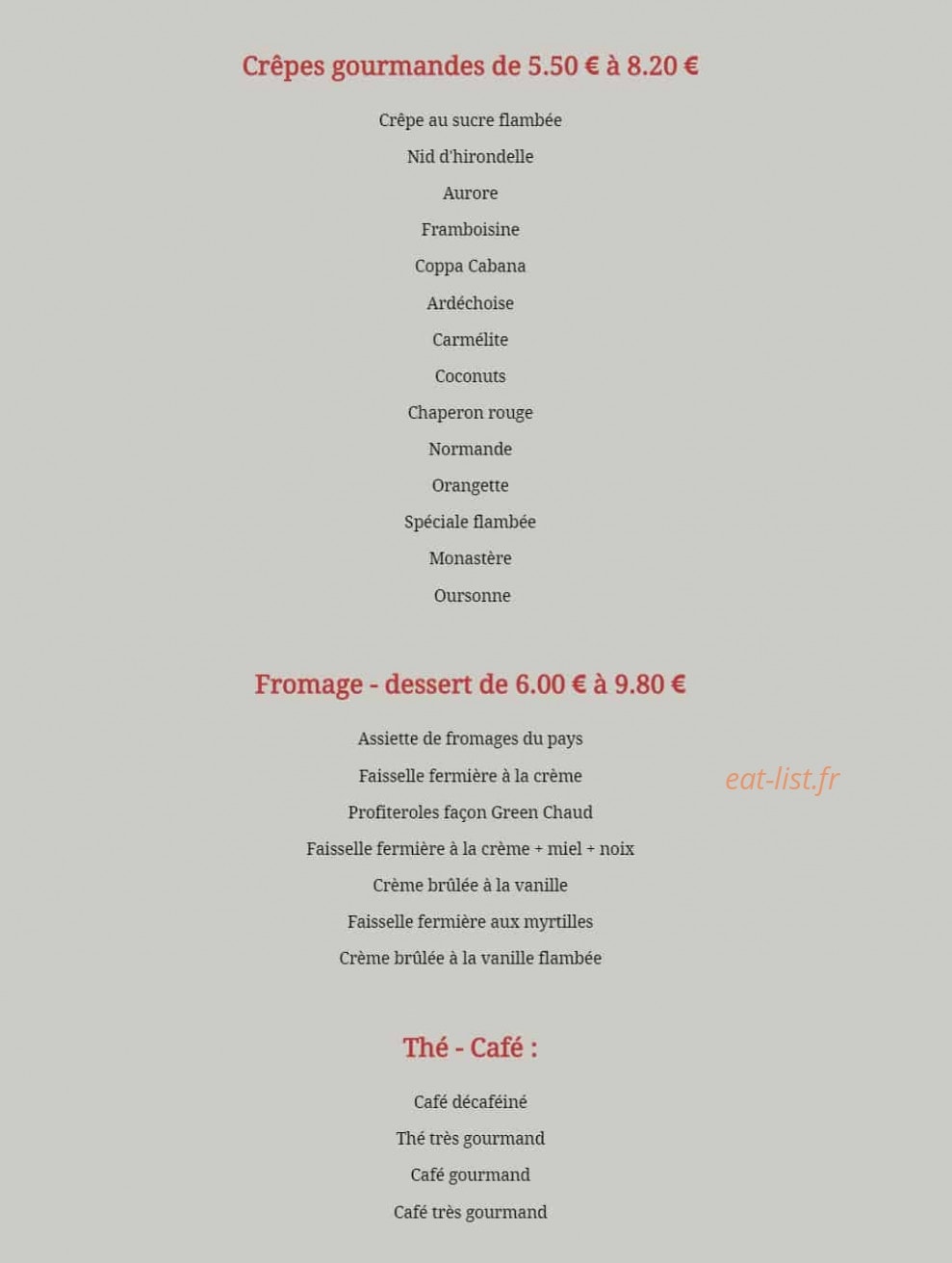 La Flambée — carte page 4