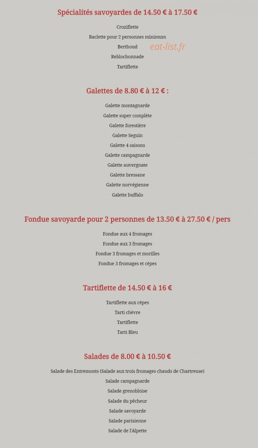 La Flambée — carte page 2