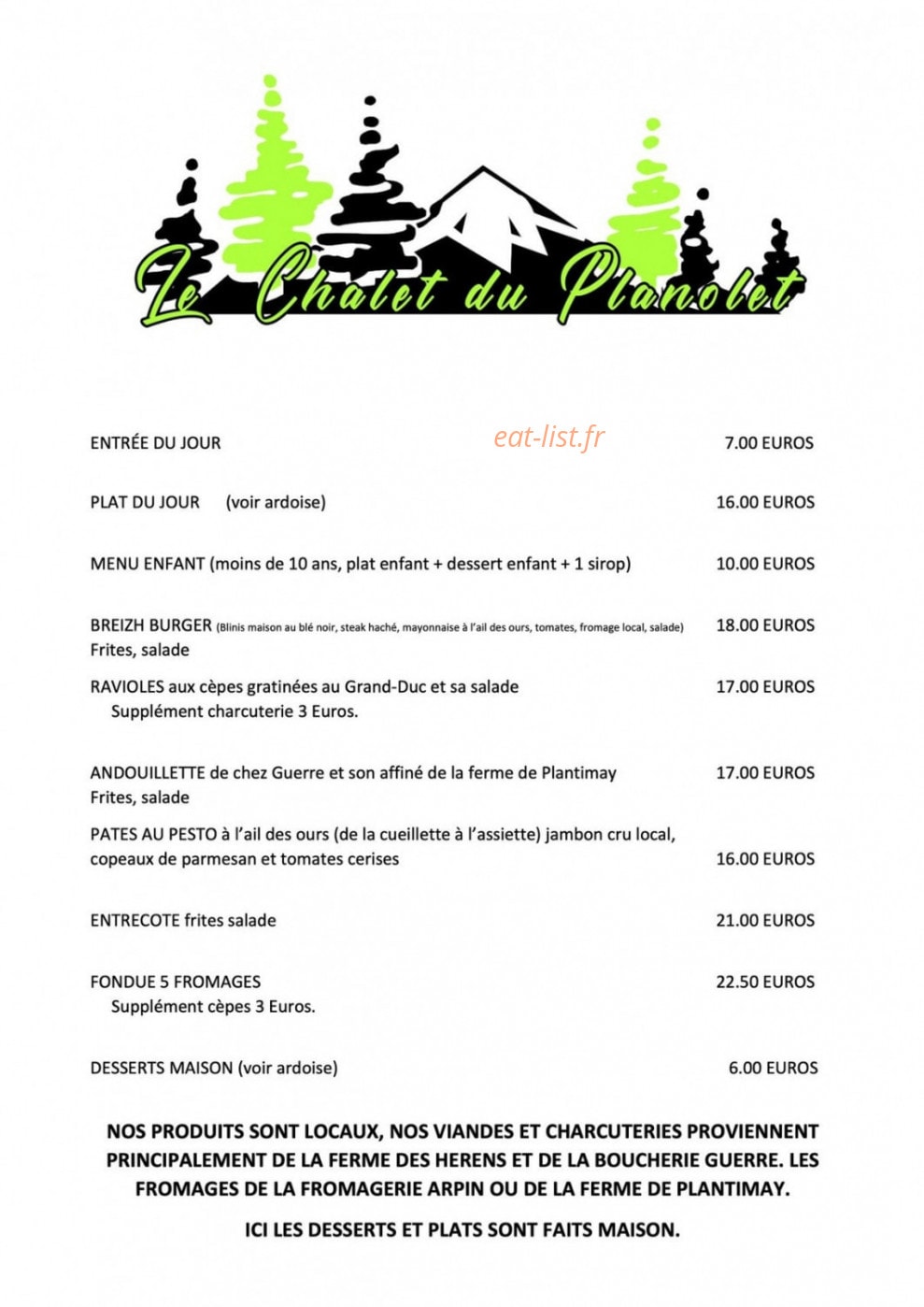 Le Chalet Du Planolet — carte page 1