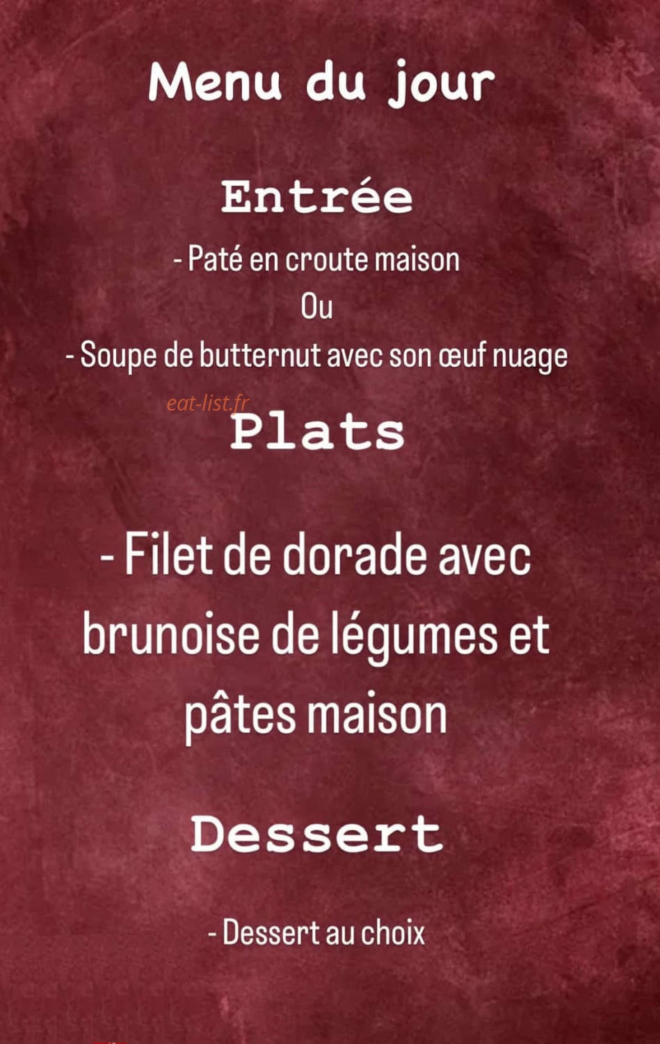 Au Resto Geo Pasta — carte page 1