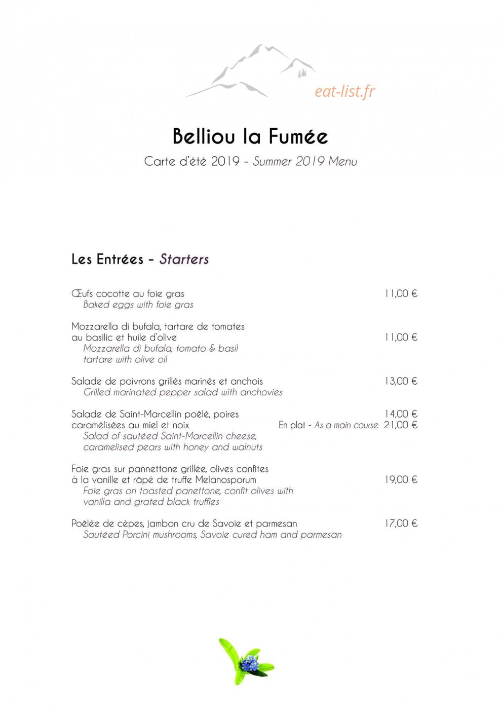 Belliou la fumée — carte page 1