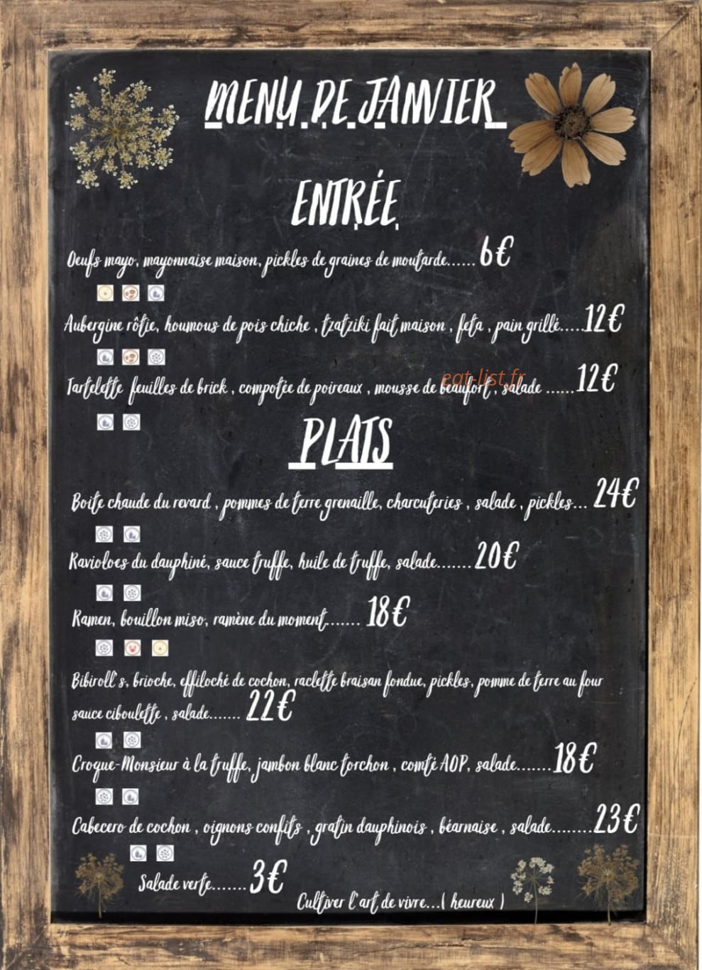 Bibistrot — carte page 1